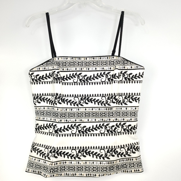 White House Black Market Tops - White House Black Market Strapless Embroidered Bustier Top